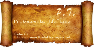 Prikosovits Tétisz névjegykártya